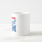 Mug Rouge Bleu Classique Baseball Maman Jour de Match (Centre)