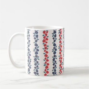Mug Rouge bleu Floral Pays Motif Ferme