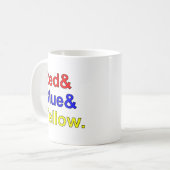 Mug Rouge Bleu Jaune | Couleurs Primaires (Devant gauche)