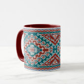 Mug Rouge Bleu Turquoise Amérindiens Navajo (Devant gauche)