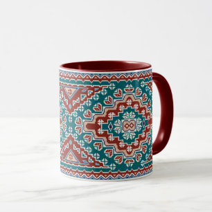 Mug Rouge Bleu Turquoise Amérindiens Navajo