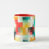 Mug Rouge bleu vert jaune blanc Motif Abstrait (Centre)
