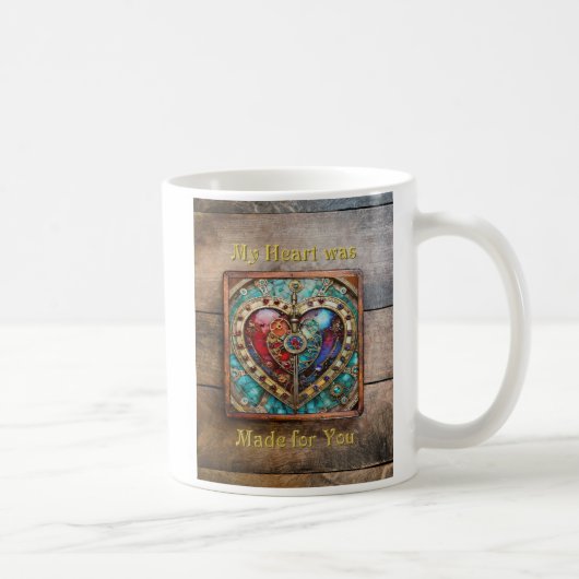 Mug Rouge & Bleu Vitrail Heart Steampunk Series (Droite)