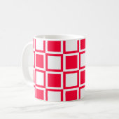 Mug Rouge Bold Mod Carrés (Devant gauche)