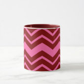 Mug Rouge bordeaux rose chevron design zigzag  (Centre)