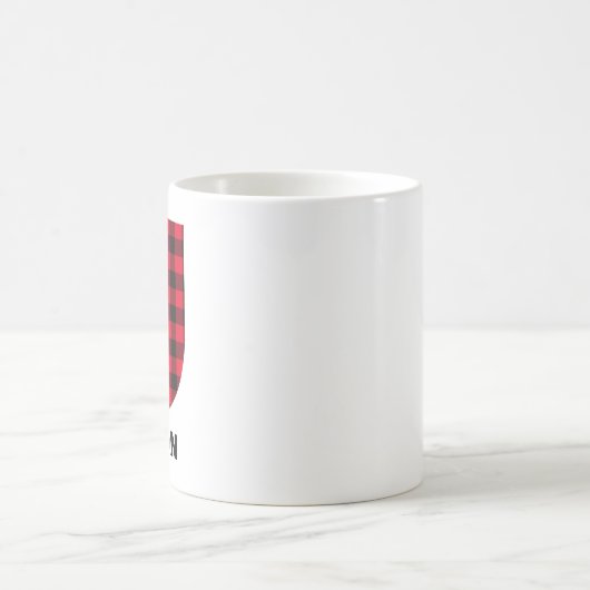 Mug Rouge Buffalo plaqué Gras U initial Monogramme (Centre)