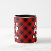 Mug Rouge Buffle noir En vichy Chèque Musique (Centre)