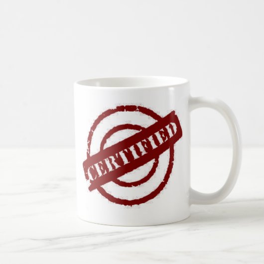 Mug rouge certifié par timbre (Droite)