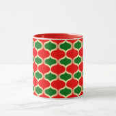 Mug Rouge classique vert et Motif d'oignon or Faux (Centre)