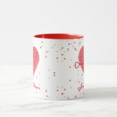 Mug Rouge Coeurs roses Élégant Moderne Cute Valentines (Centre)
