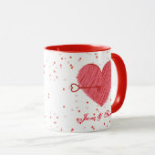 Mug Rouge Coeurs roses Élégant Moderne Cute Valentines (Devant droit)