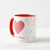Mug Rouge Coeurs roses Élégant Moderne Cute Valentines (Devant gauche)
