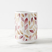 Mug Rouge Crémeux Doré Feuilles Rouges (Centre)