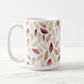 Mug Rouge Crémeux Doré Feuilles Rouges (Gauche)