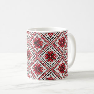 Mug rouge d'art populaire traditionnel ukrainien v