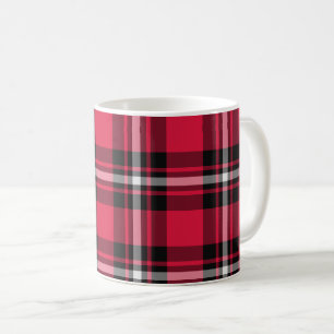 Mug Rouge de cerise et plaid sportif noir