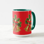 Mug Rouge de Noël et Vert de Fête (Devant droit)