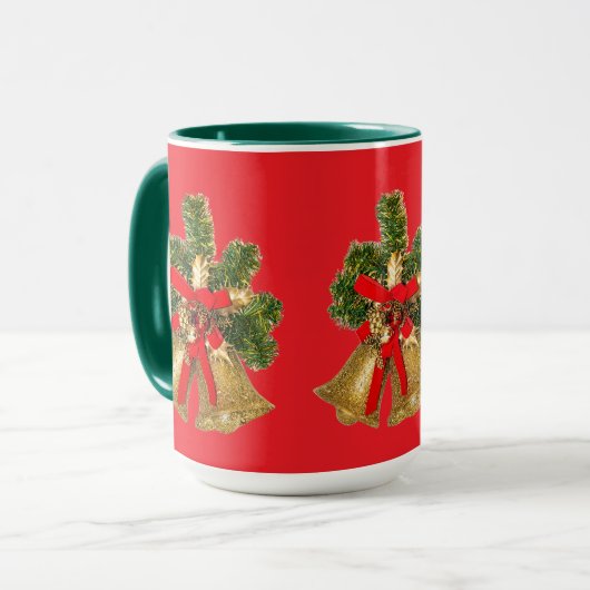 Mug Rouge de Noël et Vert de Fête (Devant gauche)