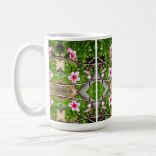 Mug Rouge de Printemps: Arbre Fleurissant Rose Abstrai