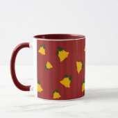 Mug Rouge de vacances Or Bells Stripe Noël (Gauche)