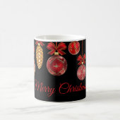 Mug Rouge doré Ornements de Noël Noir (Centre)