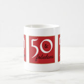 Mug Rouge et blanc 50 et Fabuleux fête d'anniversaire (Centre)
