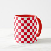 Mug Rouge et blanc coché (Devant droit)