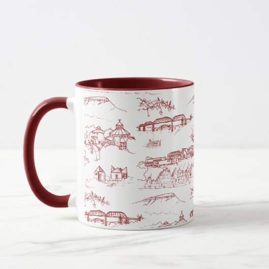 Mug Rouge et blanc de Chattanooga Toile (Gauche)