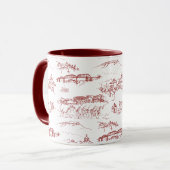Mug Rouge et blanc de Chattanooga Toile (Devant gauche)