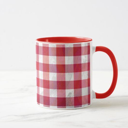 Mug Rouge et blanc de plaid de Buffalo (Droite)