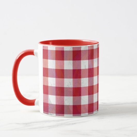 Mug Rouge et blanc de plaid de Buffalo (Gauche)