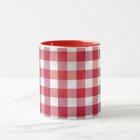 Mug Rouge et blanc de plaid de Buffalo (Centre)