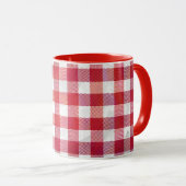Mug Rouge et blanc de plaid de Buffalo (Devant droit)
