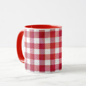 Mug Rouge et blanc de plaid de Buffalo (Devant gauche)