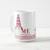 Mug Rouge et blanc nordique | Gnome Pour les fêtes (Devant gauche)