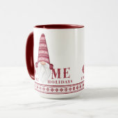 Mug Rouge et blanc nordique | Gnome Pour les fêtes (Devant gauche)