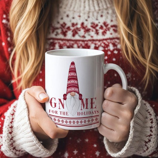 Mug Rouge et blanc nordique | Gnome Pour les fêtes