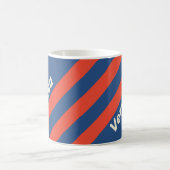 Mug Rouge et Bleu Rétro Trois Bandes avec Nom (Centre)