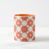 Mug Rouge et motif floral de dentelle d'or (Centre)