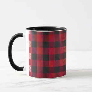 Mug Rouge et noir À damiers plaid