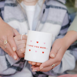 Mug Rouge et rose Vous aimez plus que le café Romance