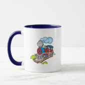 Mug Rouge et T-shirts et cadeaux bleus de train (Gauche)