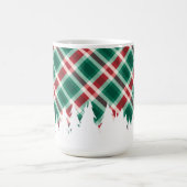 Mug Rouge et vert plaid avec arbre de Noël blanc (Centre)