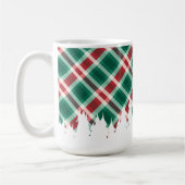 Mug Rouge et vert plaid avec arbre de Noël blanc (Gauche)