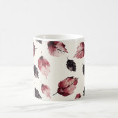 Mug Rouge Fard Feuilles Noires (Centre)