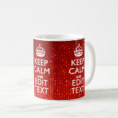 Mug Rouge festif Gardez le calme pour votre texte (Devant droit)