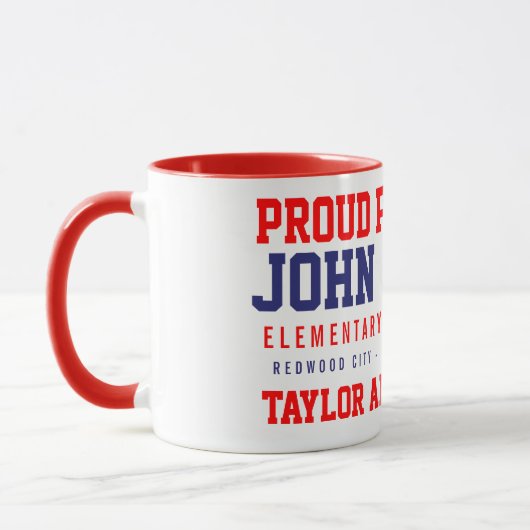 Mug Rouge fier de parent d'ouïe nommée faite sur (Gauche)
