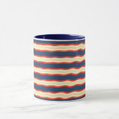 Mug Rouge foncé bleu creme ondulé   (Centre)