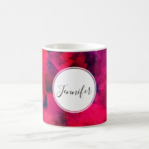 Mug Rouge foncé et violet Gras & Abstrait moderne