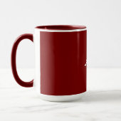 Mug Rouge foncé, Maroon couleur solide, texte blanc, (Gauche)